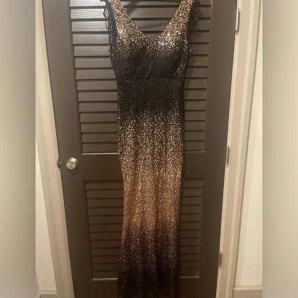 slim fit dress slacks Ombre sequin dress HQ697 – RENZRAGS